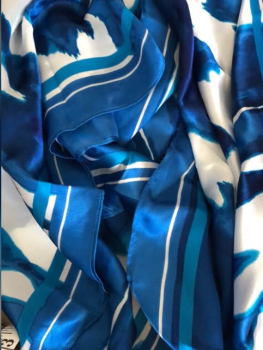 Blue White Scoop Scarf